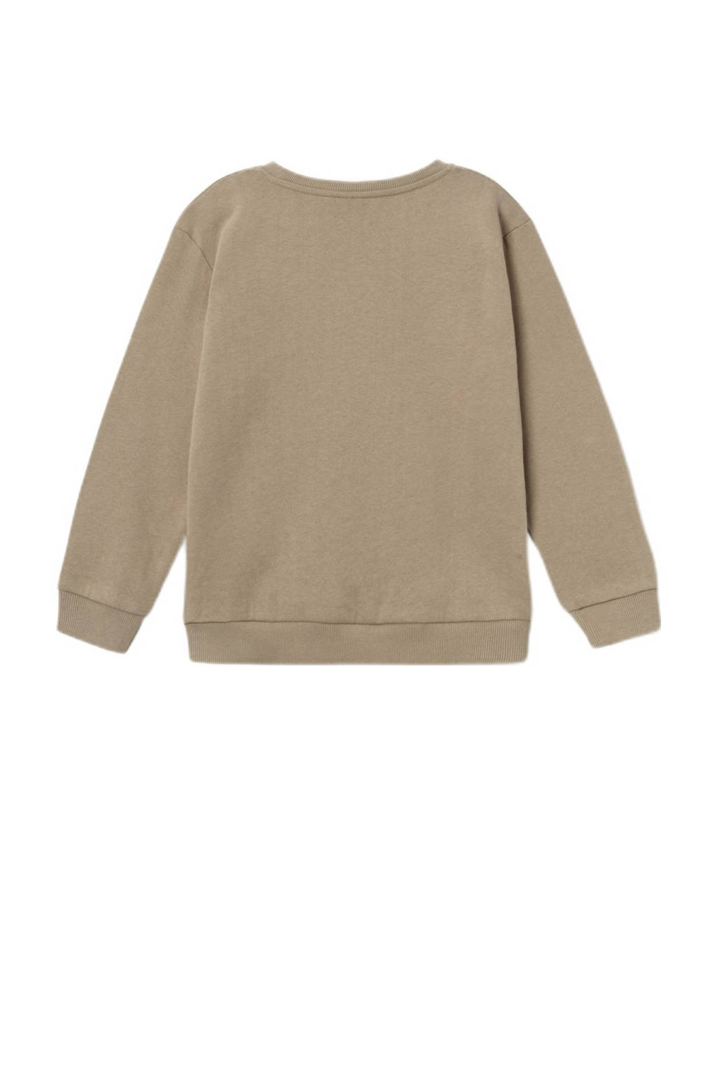 NAME IT sweater NKMNYLYDEN met printopdruk lichtbruin