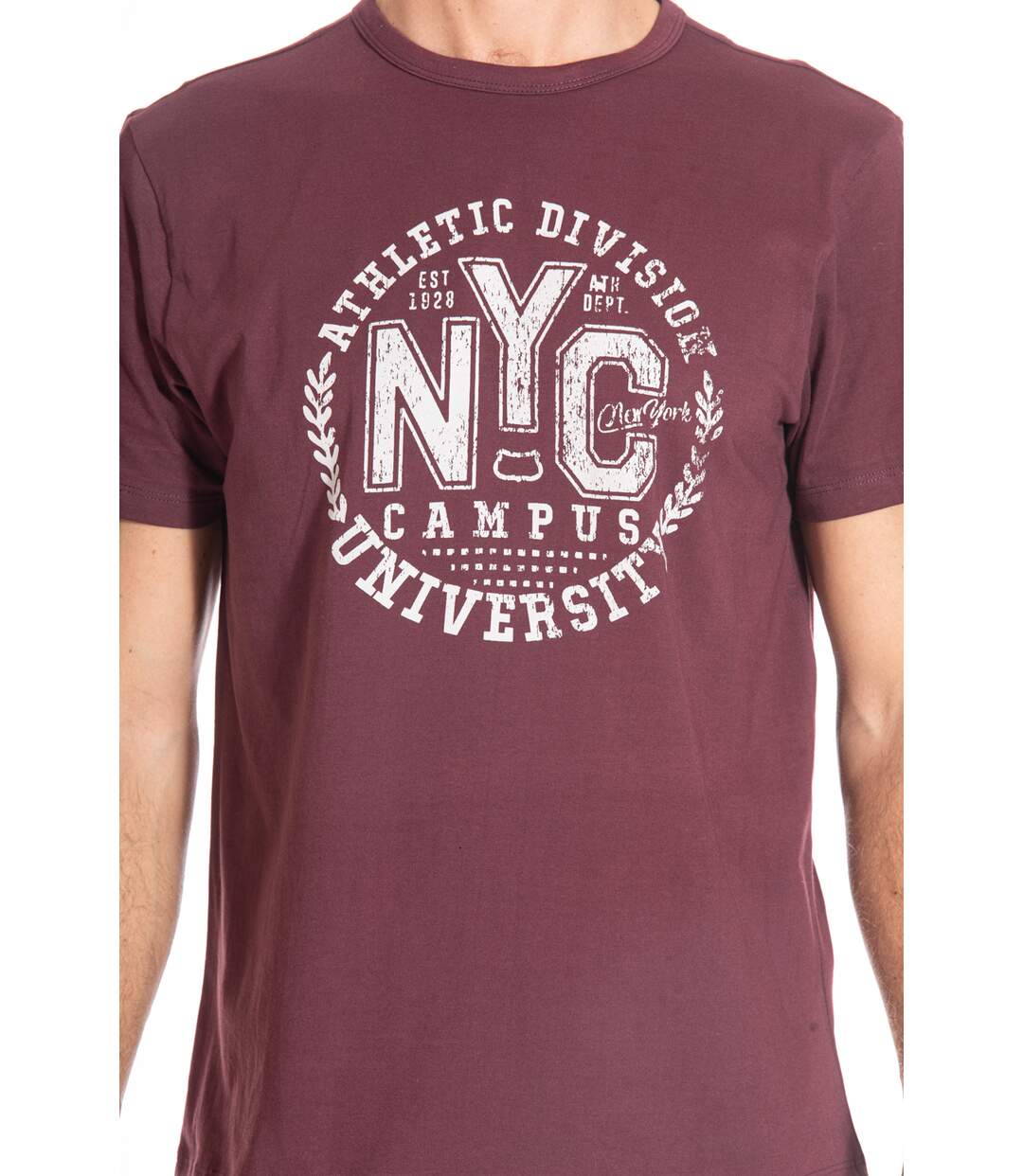 T-shirt style College imprimé WESTON BORDEAUX
