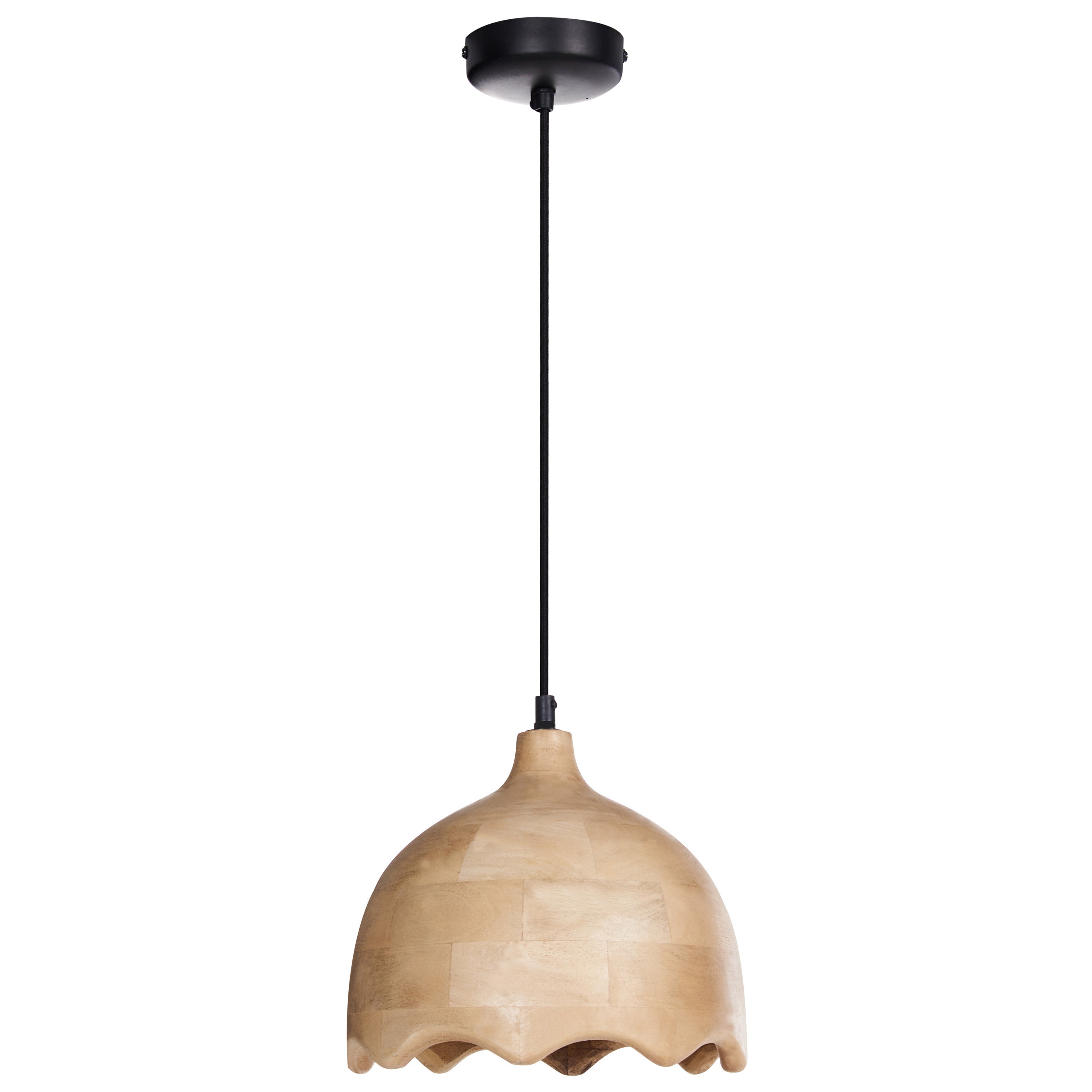 Beliani - GOMATI - Hanglamp - Lichtbruin - Mangohout