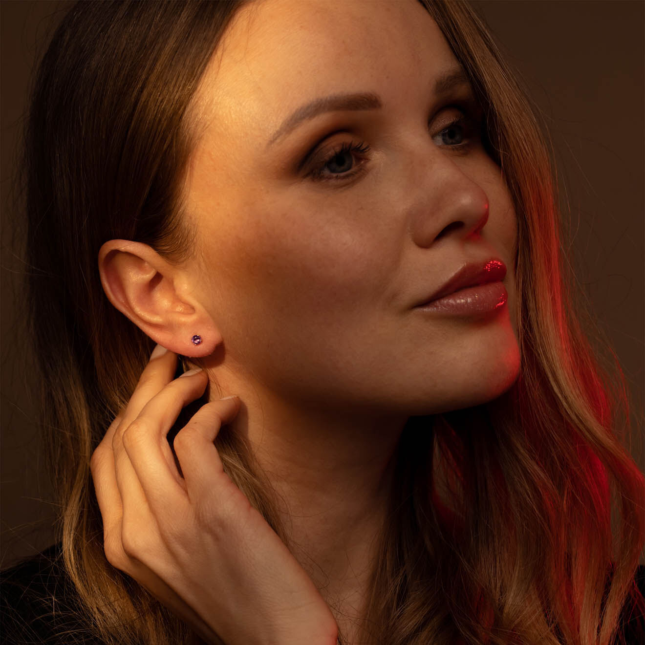 Instant d'Or Boucles d'oreilles Ravissement Améthystes 0.40 ct or jaune