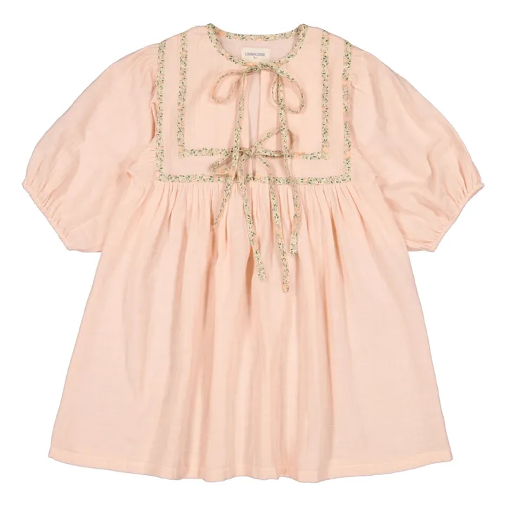 Louis Louise Robe Paula Gaze de Coton | Rose pêche