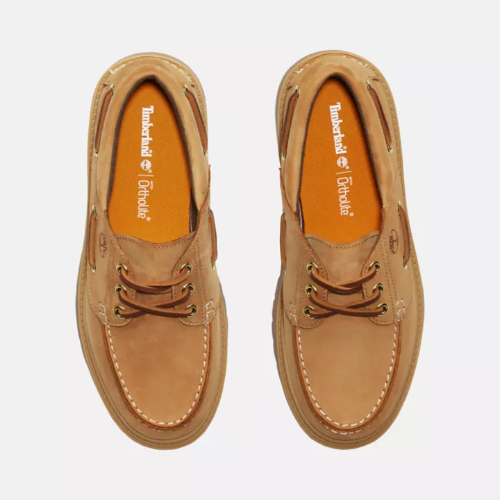 Chaussure bateau Stone Street pour femme en jaune