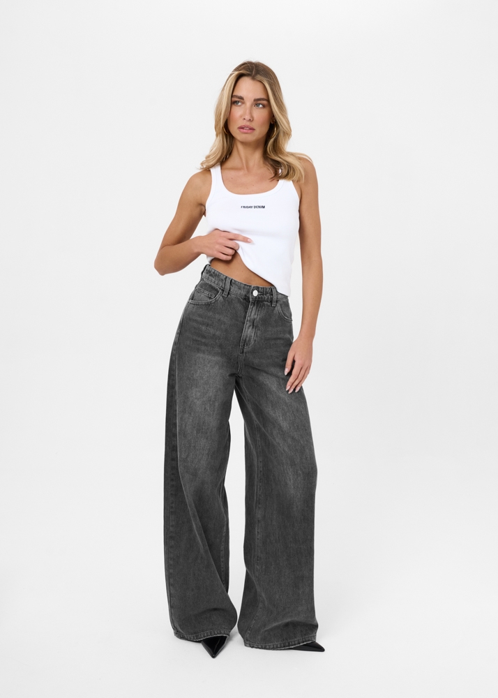 Wide leg classic jeans grijs