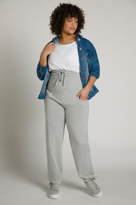 Bellieva-Sweatpants, extrabreiter Bund, Biobaumwolle