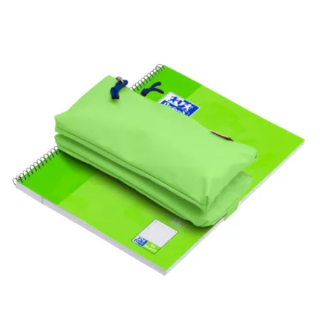 Oxford Federmäppchen doppel hellgrün - mit Gummiband