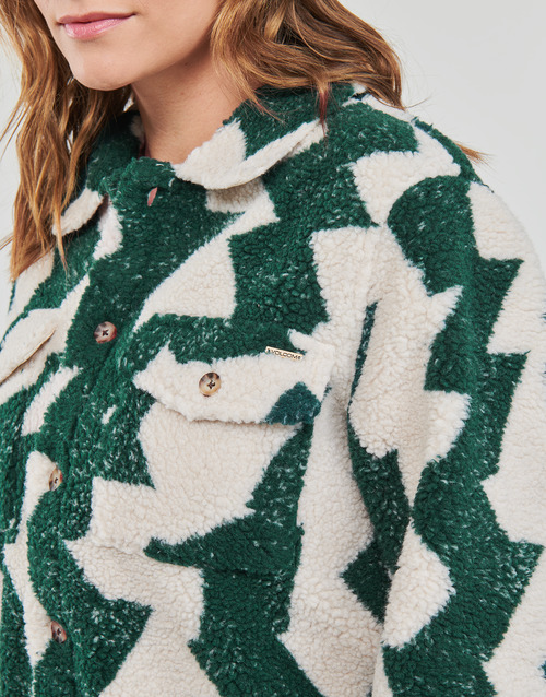 Volcom - SILENT SHERPA JACKET - Blanc / Vert