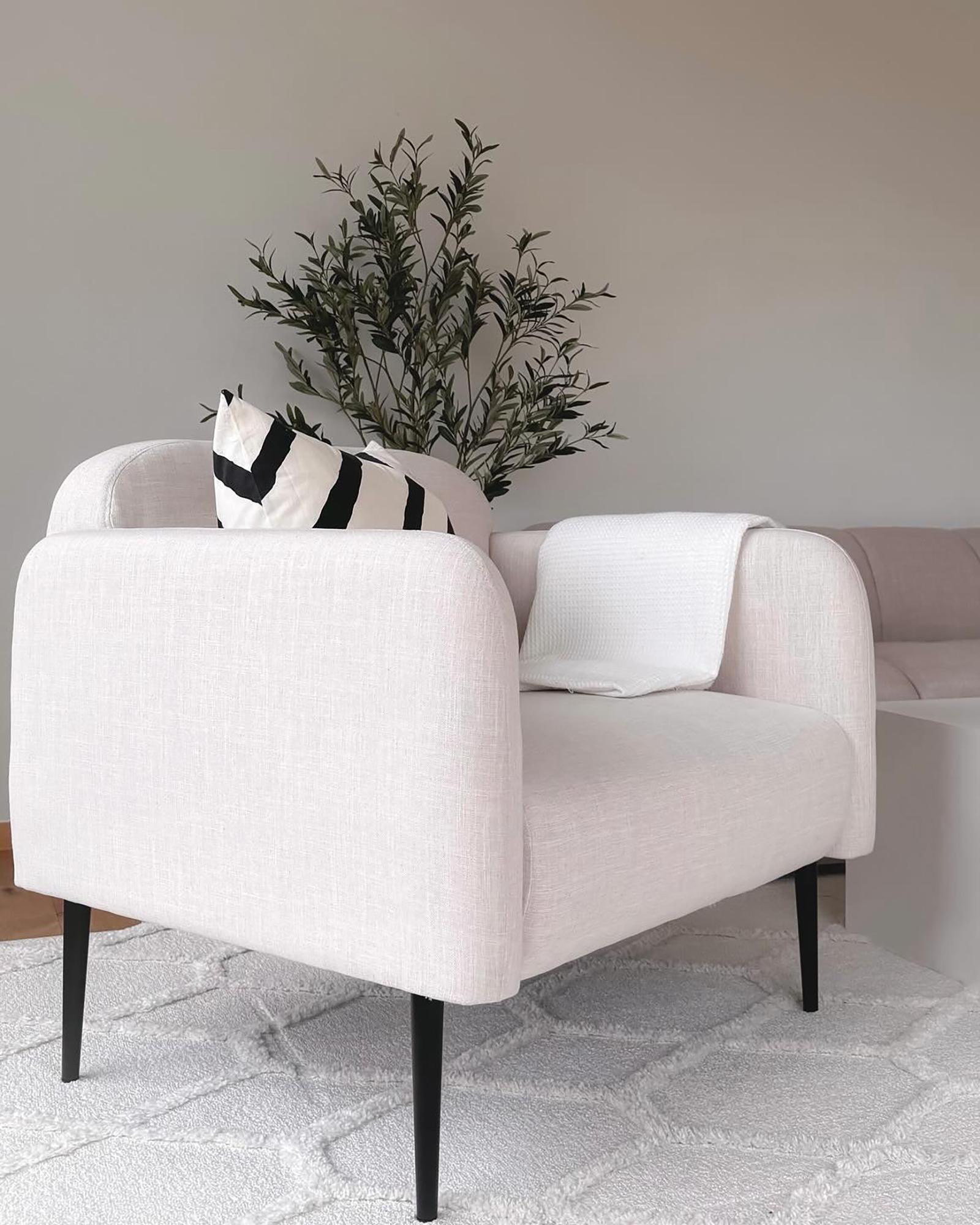 Fauteuil STOUBY Linnen Lichtbeige