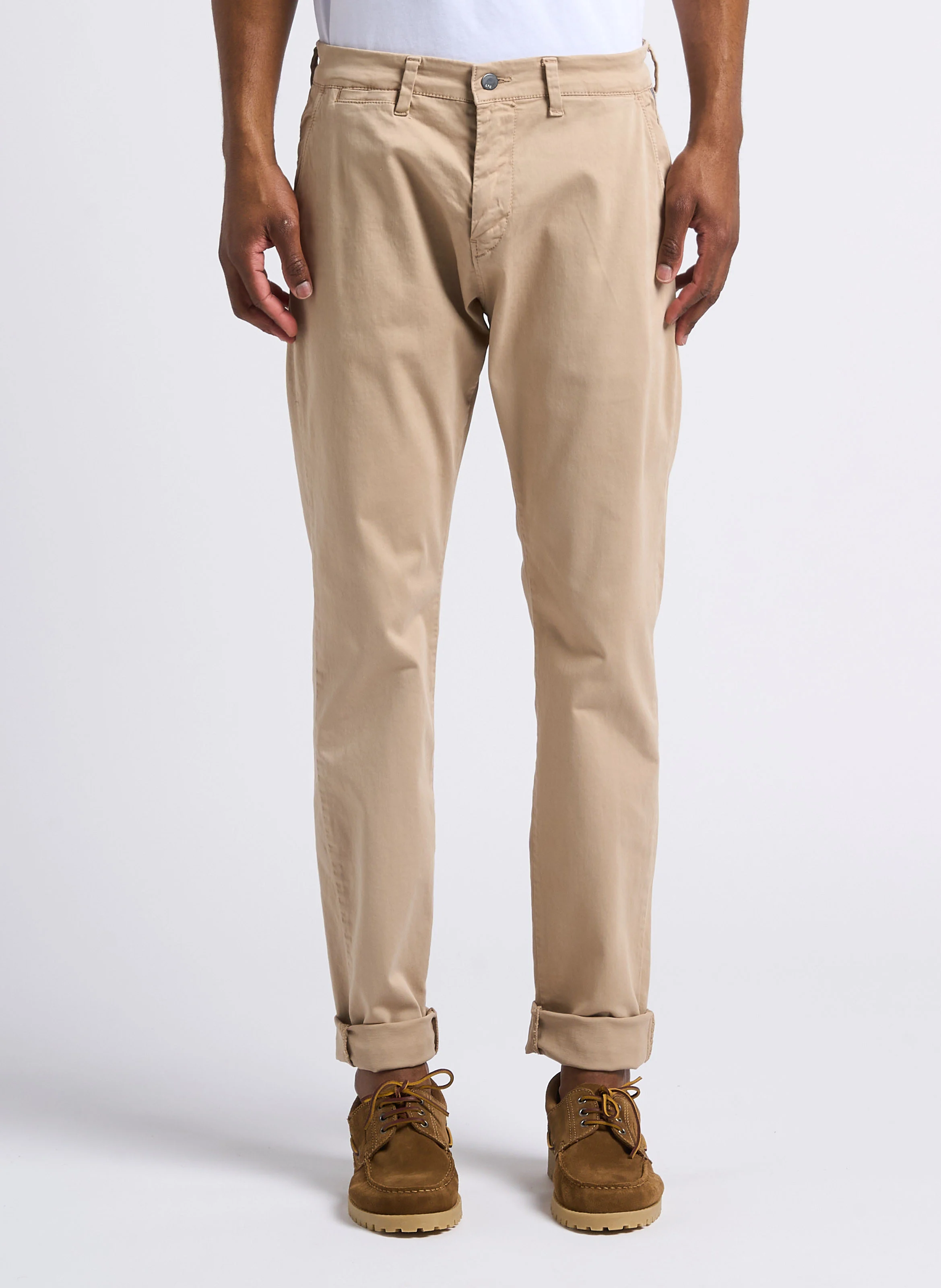 CESAR - Chino large en coton stretch | Blanc