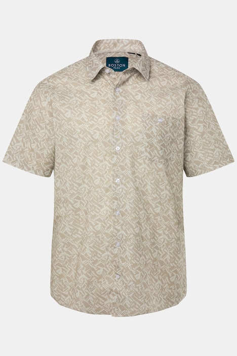 Boston Park Hemd, Halbarm, Kentkragen, Alloverprint, bis 8 XL