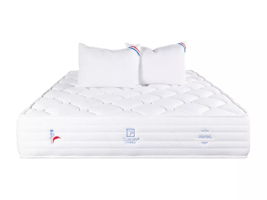 Matelas 140x190 cm, Patriote Mousse, 27cm, mémoire de forme , Soutien ferme + 2 Oreillers