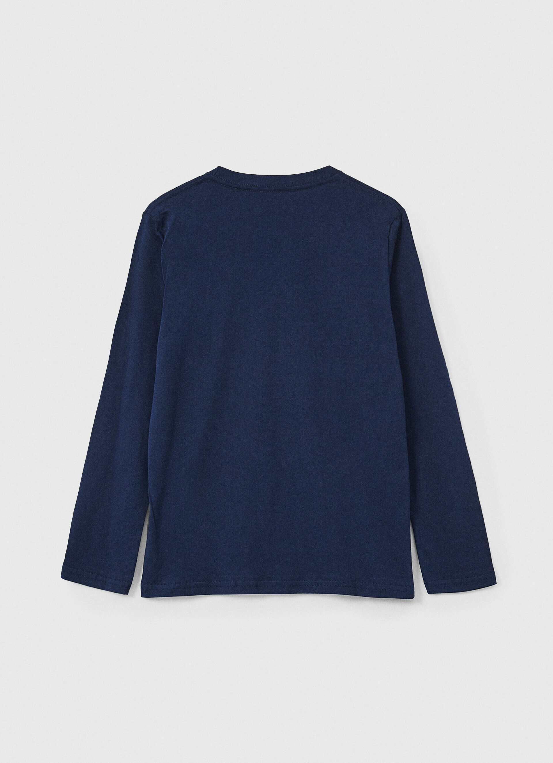 CAMISETAS DE MANGA LONGA COM LOGOTIPO ESTAMPADO - azul marinho
