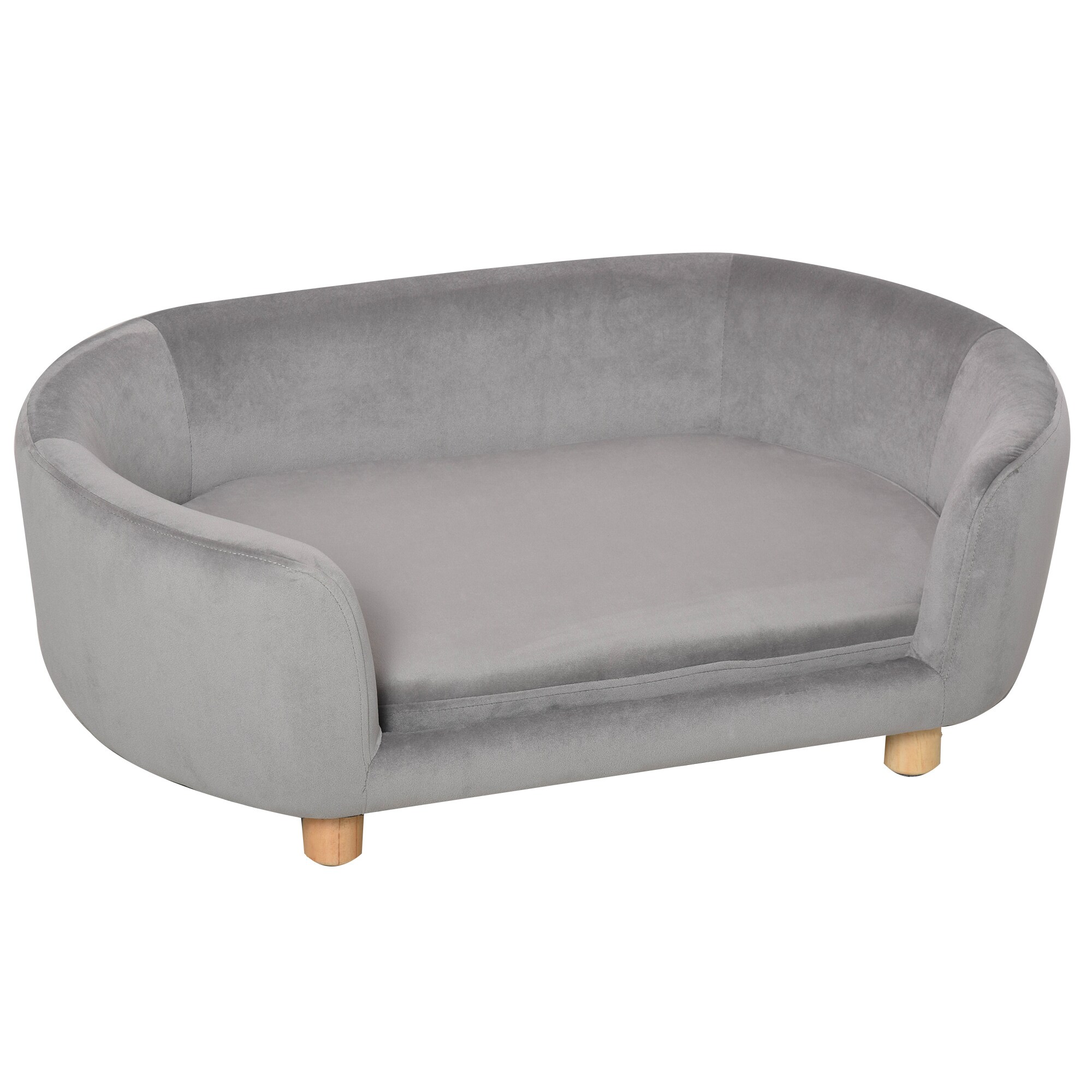 PawHut Haustiersofa für Hunde und Katzen hellgrau 86 x 55 x 33 cm
