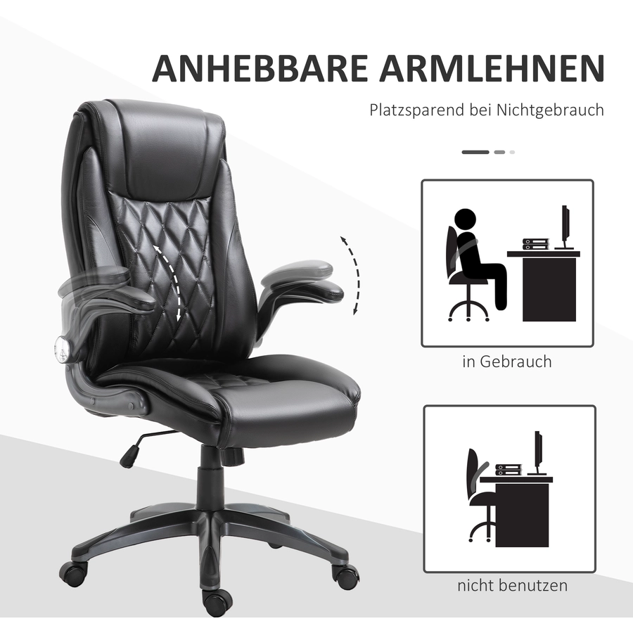 Vinsetto Bürostuhl mit Wippfunktion schwarz