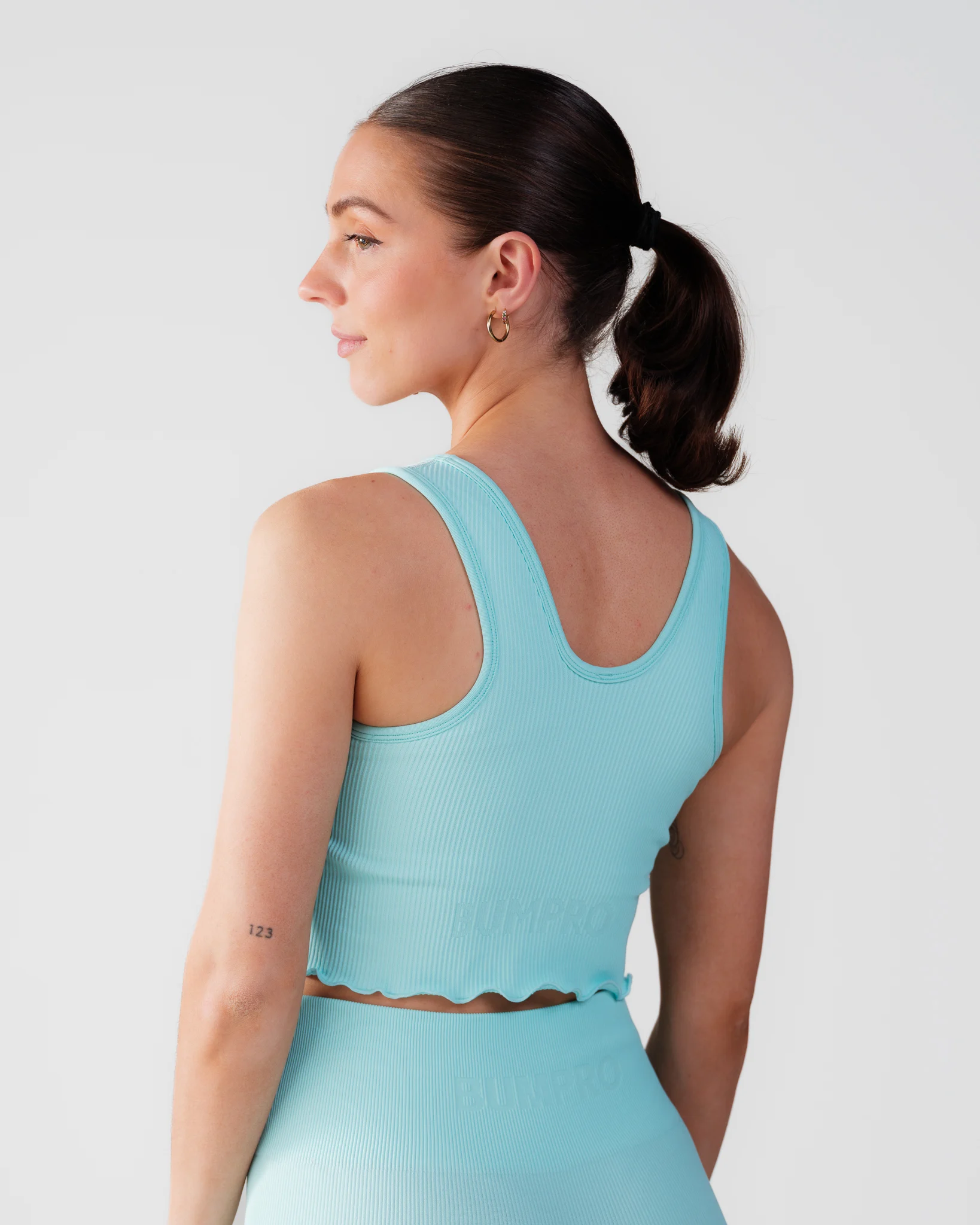 Bumpro Perfect Rib Frill Top Turquiose