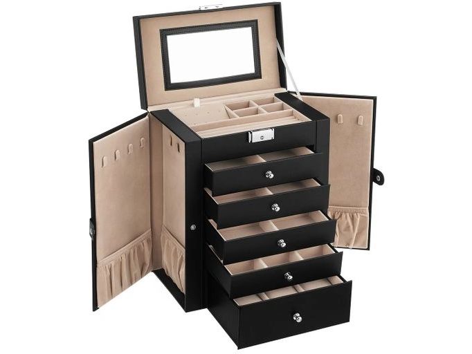 Songmics Schmuckschatulle 26 x 15 x 32 cm Schmuck- und Uhrenkasten