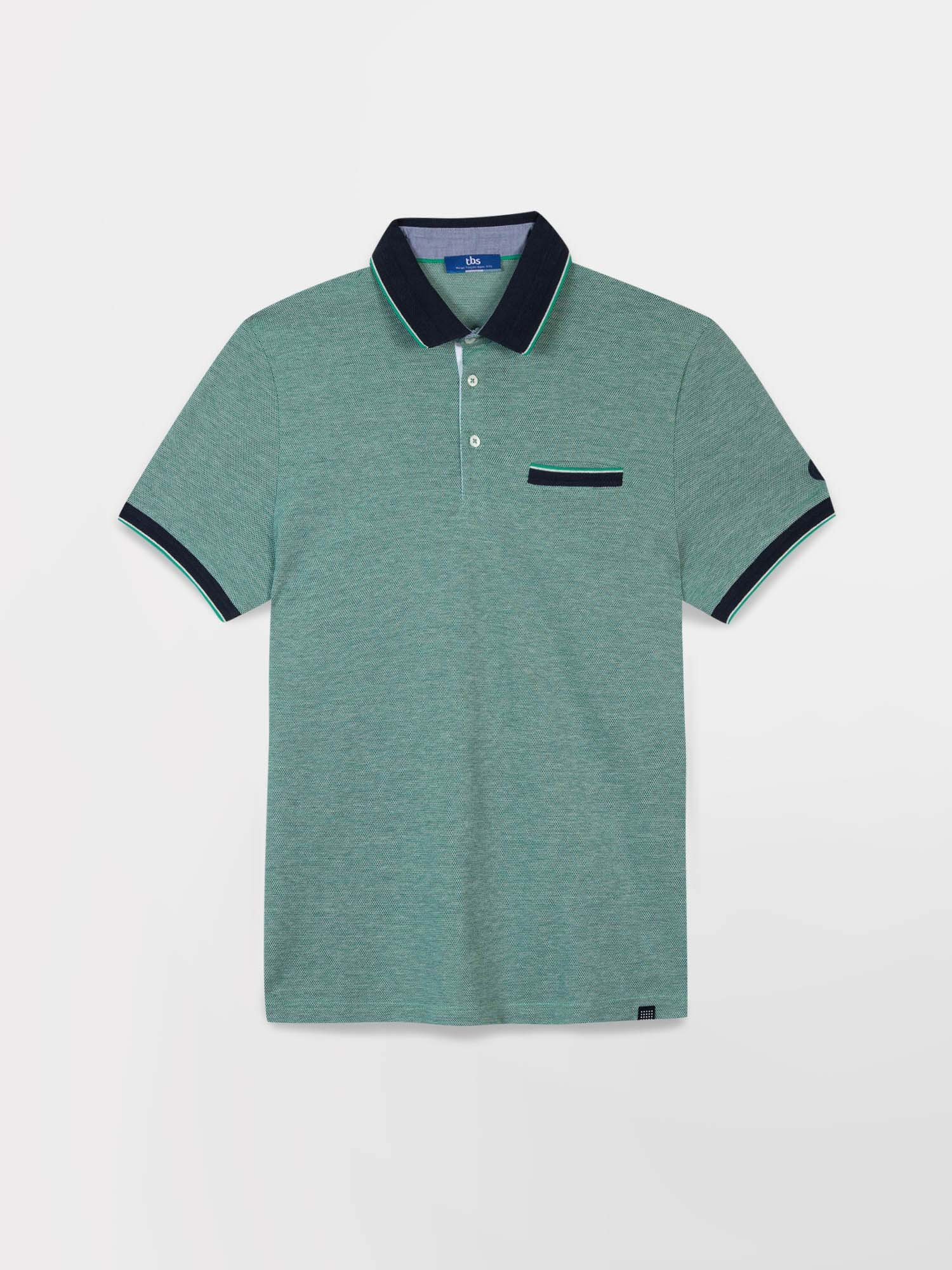 Polo Homme Manches Courtes Coton Piqué Bleu