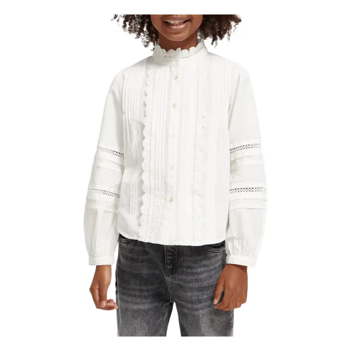 Scotch & Soda Chemise Broderie Anglaise  | Blanc