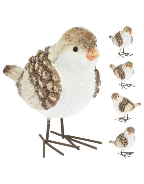 Homestyle Vogel - Decoratie - 15x9x11 cm Beige Assorti