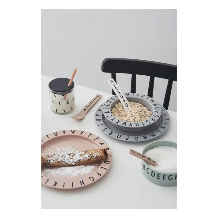 Design Letters Assiette creuse Eat & Learn | Rose pâle