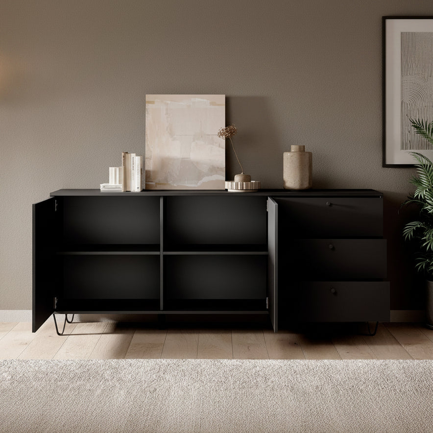 Apula - Dressoir - Antraciet - 184x40x75 cm