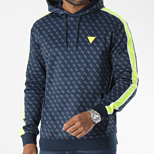 Sweat Capuche A Bandes Z3YQ13-FL04Q Bleu Marine