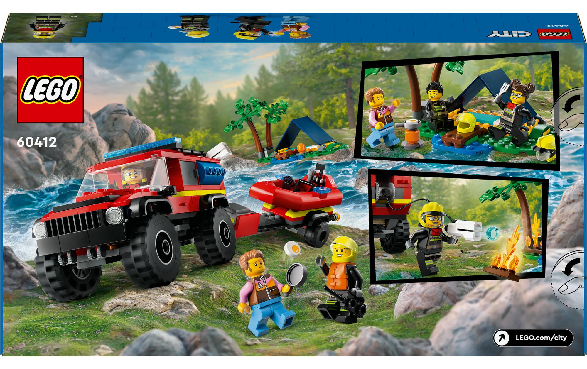 City Feuerwehrgeländewagen mit Rettungsboot 60412Spielset mit Rettungsfahrzeugen