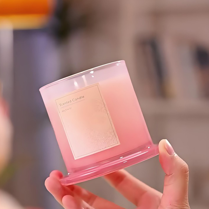 Duft Kerze im Glas Aromatherapie Home Deko Wachs Kerze mit Glashaube - Rose