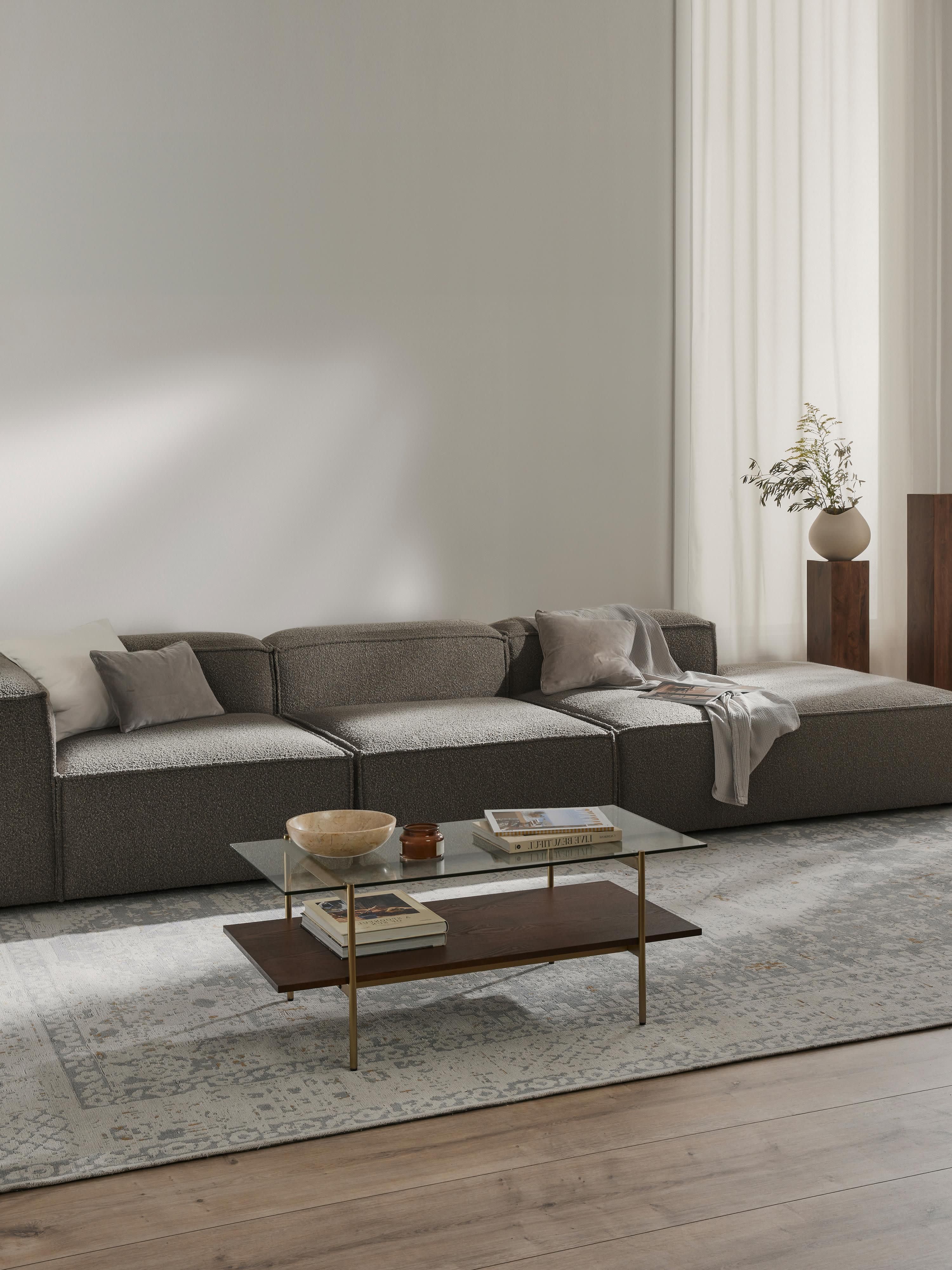 Modulaire XL chaise longue Lennon uit bouclé