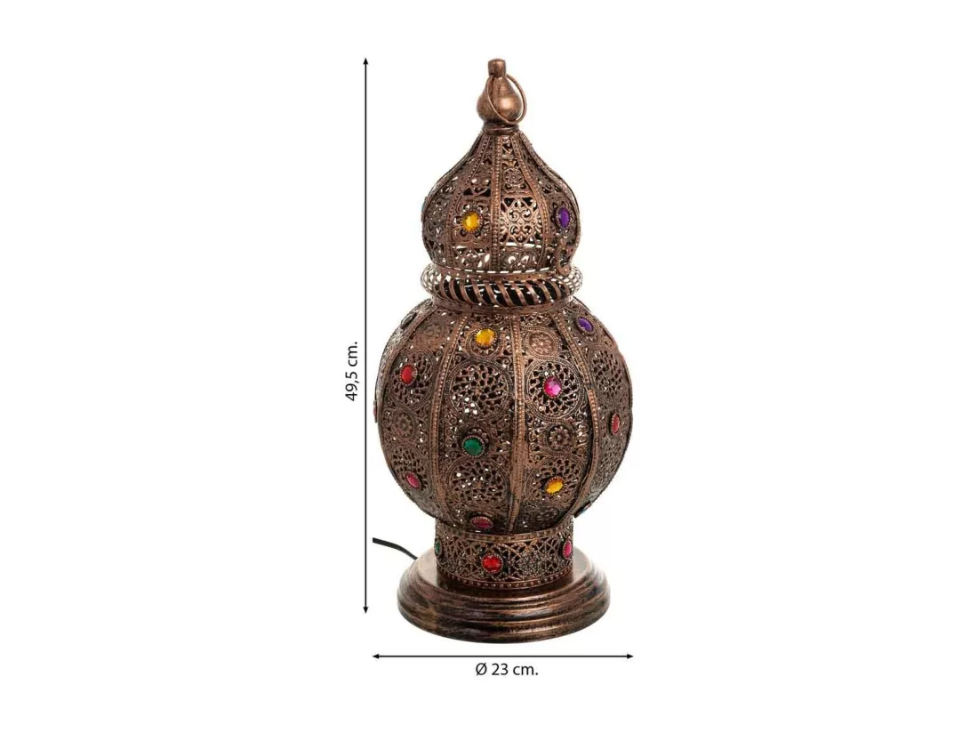 Lampe en métal avec verre acrylique coloré