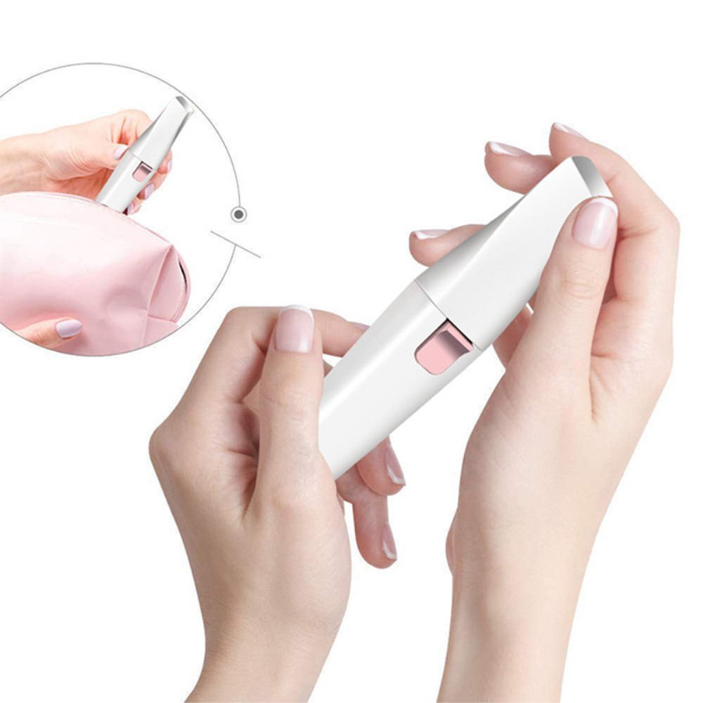 (3in1) Elektrischer Nasenhaar / Augenbrauen Trimmer Akku Gesichtshaar Rasierer - Weiss / Roségold