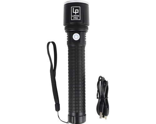 Lumakpro LED oplaadbare zaklamp 235 mm 3000 lm USB-C zwart