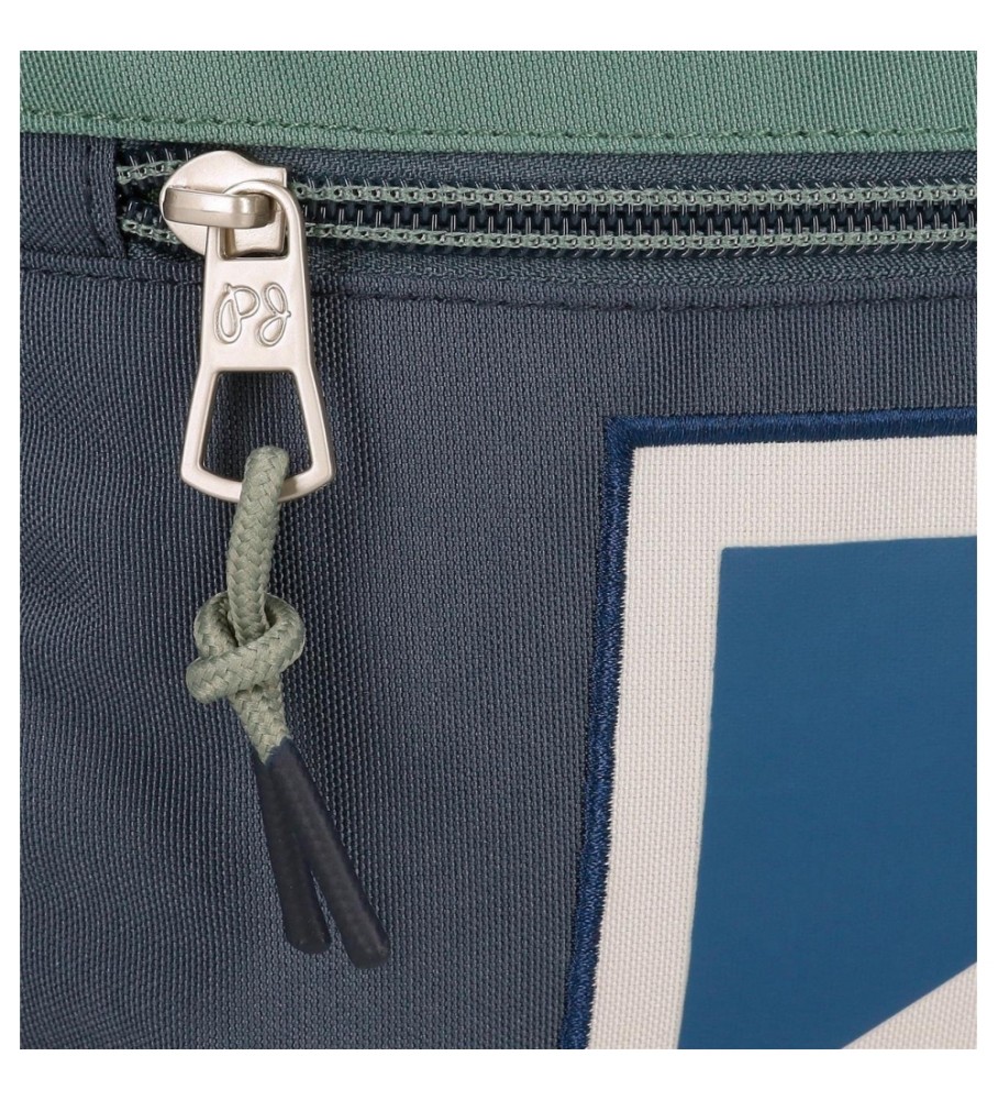 Mochila com cordão Pepe Jeans, modelo Tom, azul escuro.