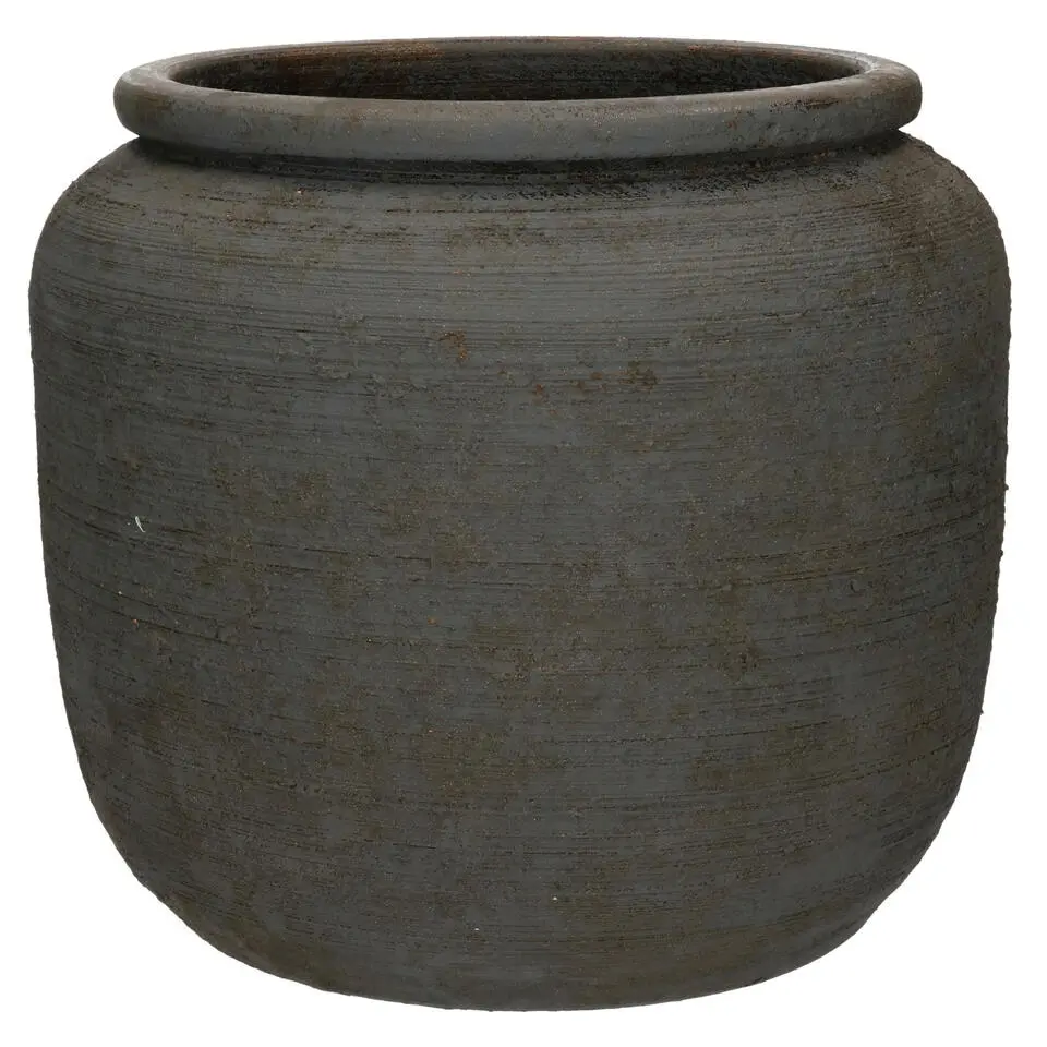 DK Design Bloempot kruik model Batu - roestbruin - D24 x H21 cm