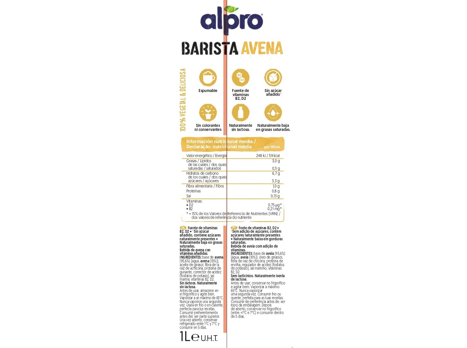 BEBIDA ALPRO BARISTA AVEIA 1L