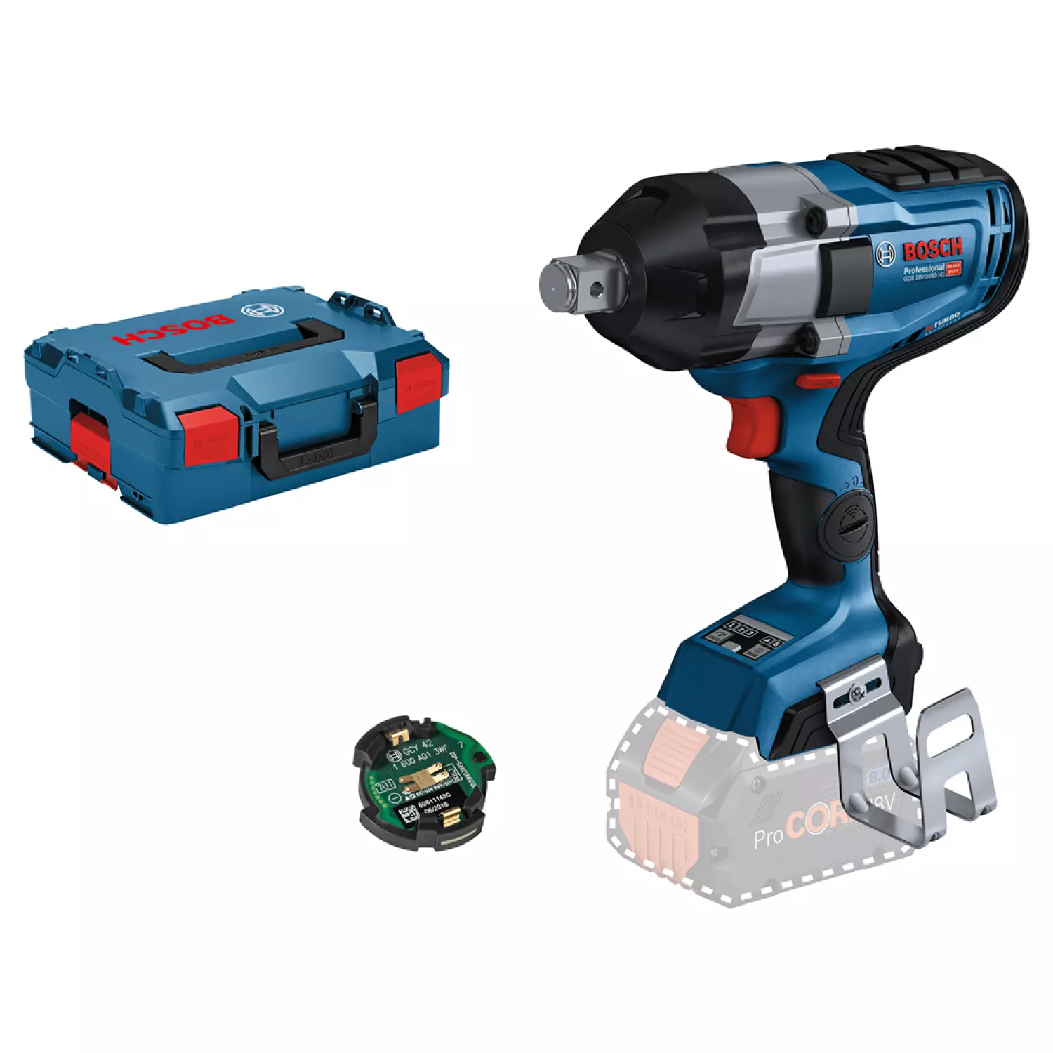Bosch GDS 18V-1050 HC 18V Li-Ion accu BiTurbo slagmoeraanzetter body incl. Bluetooth module in L-Boxx - 1050Nm - koolborstelloos