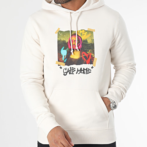 Sweat Capuche Leo Beige