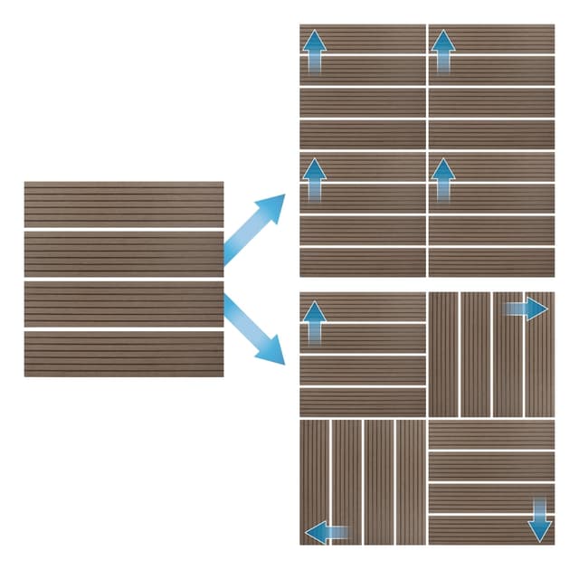 ECD Germany WPC terrassefliser 30x30 cm 33-delt besparelsessæt til 3m² mørkebrun