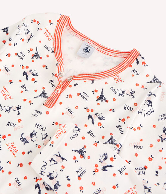 Chemise de nuit imprimé Paris petite fille en coton biologique
