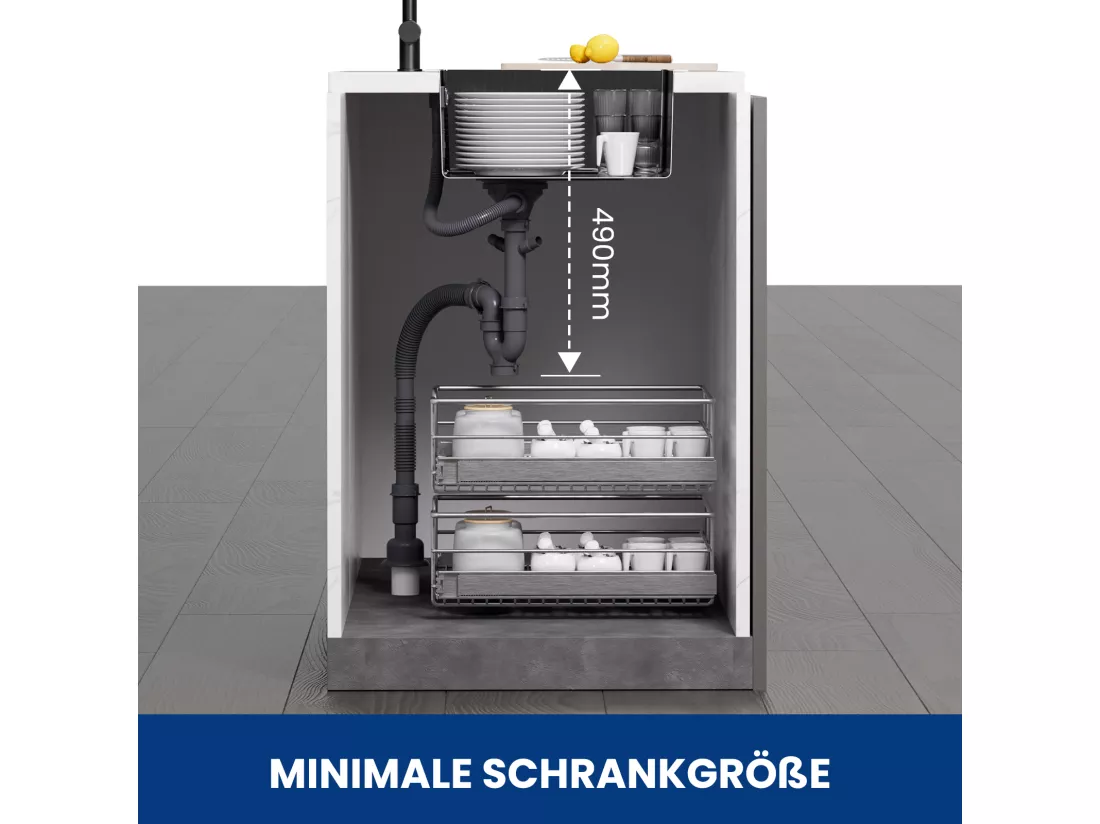 Cecipa max Évier Inox Encastré 40*44*19 cm - Évier de Cuisine 1 Bac Noir + Mitigeur de Cuisine avec Douchette Extractible avec 2 Types de Jet Noir
