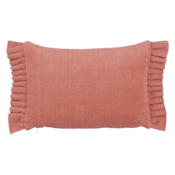 Sierkussen ruffled d.roze - l55xb35xh10cm