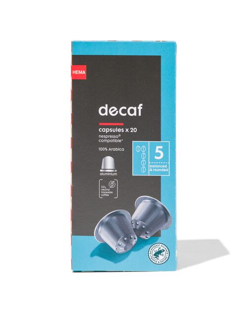 20 capsules de café déca