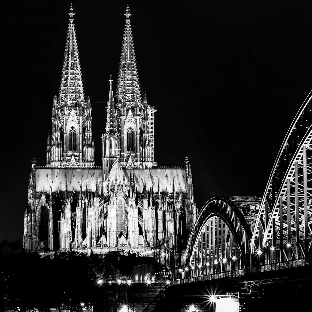 Glasbild 30 x 30 cm Cologne at Night I