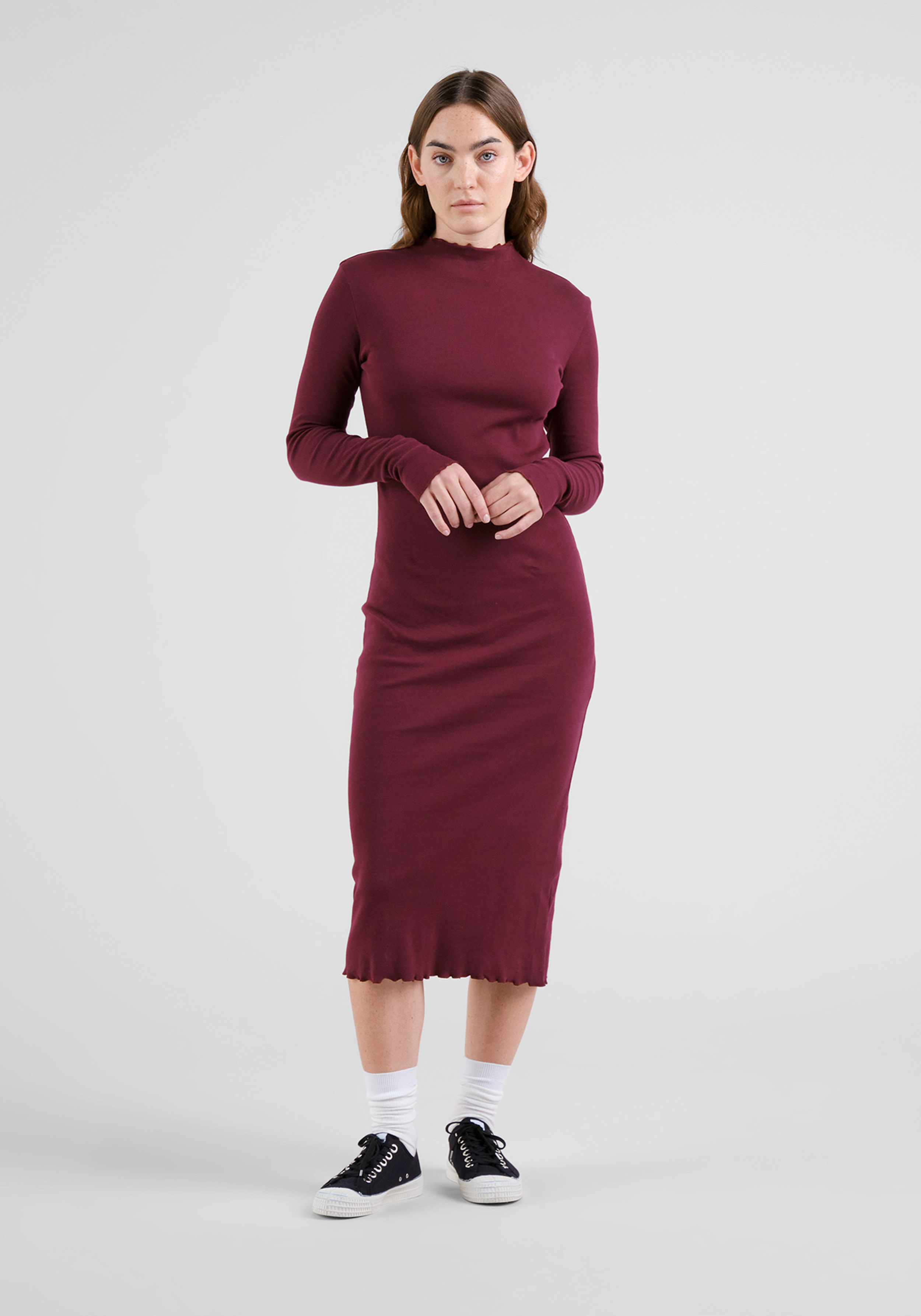 Dedicated Kleid Lofta Rib Fig Red