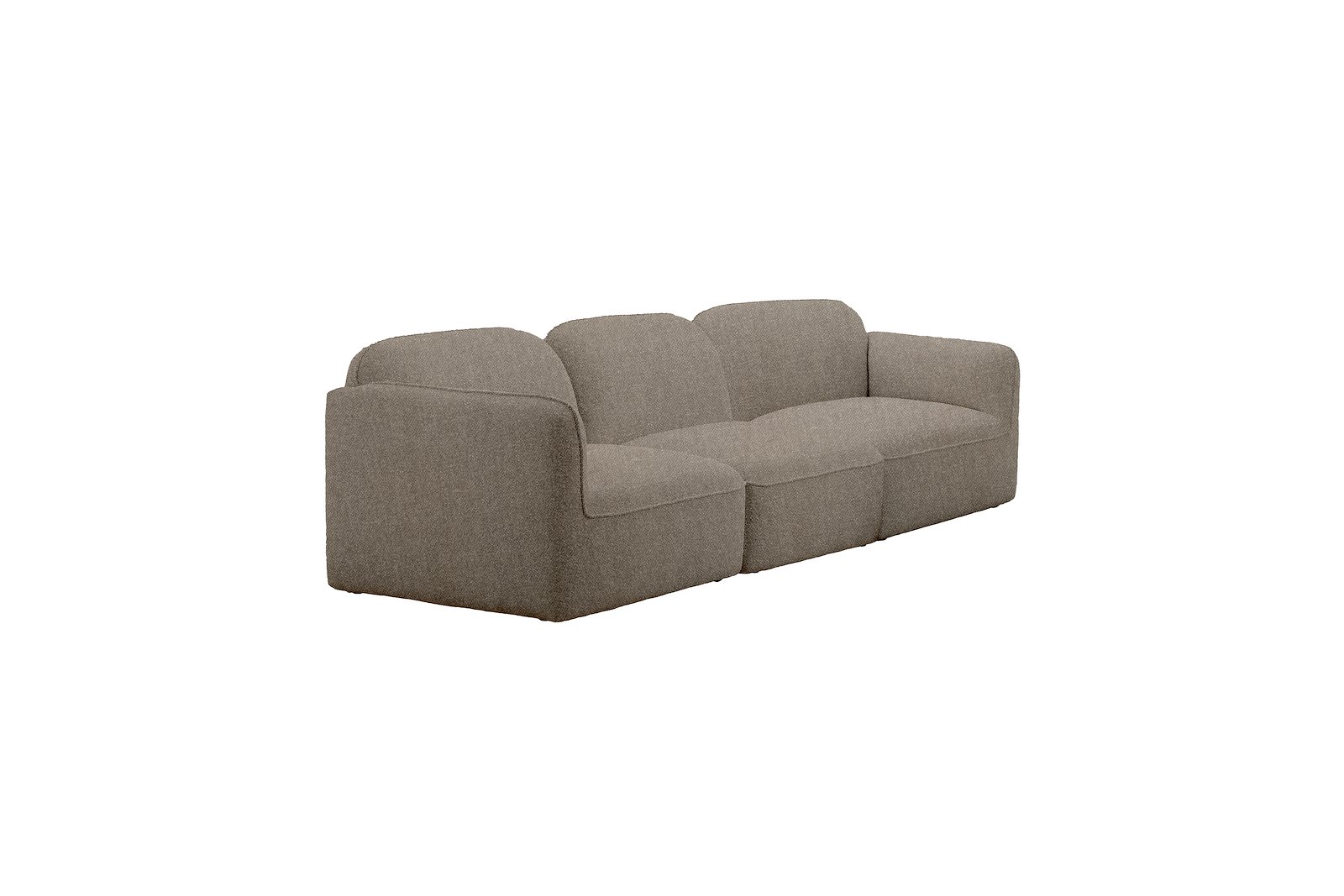 Fluff 3-seter Tekstil Storm 09 Grey med sorte ben