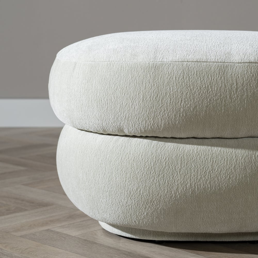Bronx71 Hocker Mia ovaal chenille mint groen