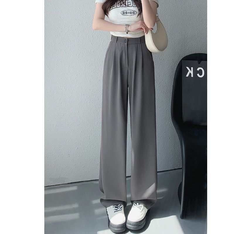 evanesce - High Rise Plain Wide Leg Suit Pants