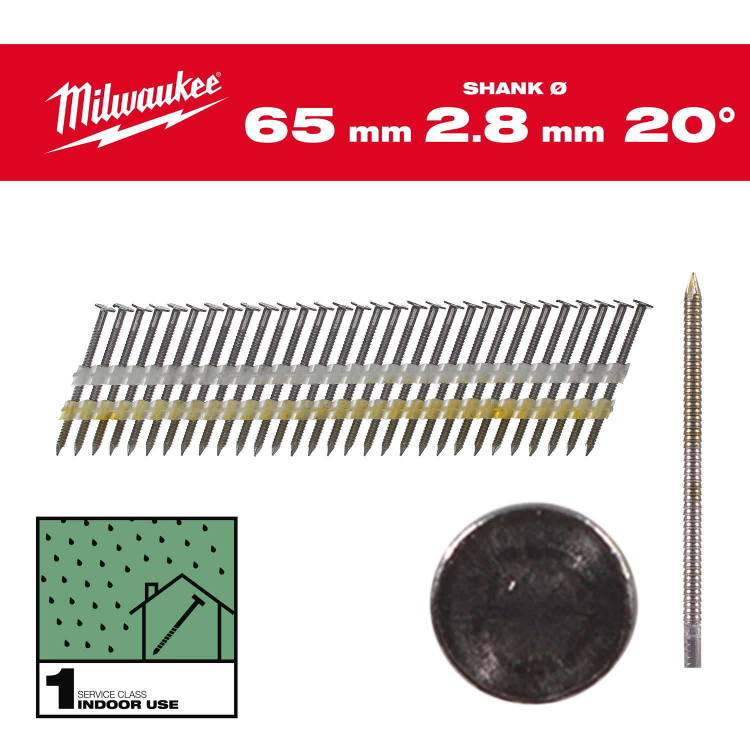 Milwaukee 4932492587 Nagels ronde kop 20 65mm/RS/B/SC1-2kpc
