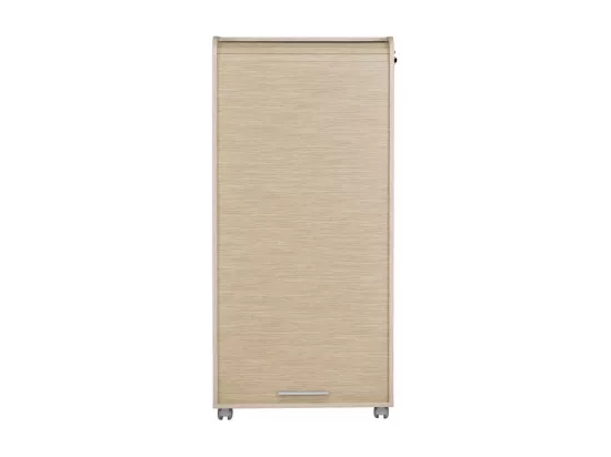 Armoire Informatique Mobile Chêne 2 Tiroirs 5 Niches L 65.2 H 139.9 P 53.1 cm - Coloris: Chêne Naturel