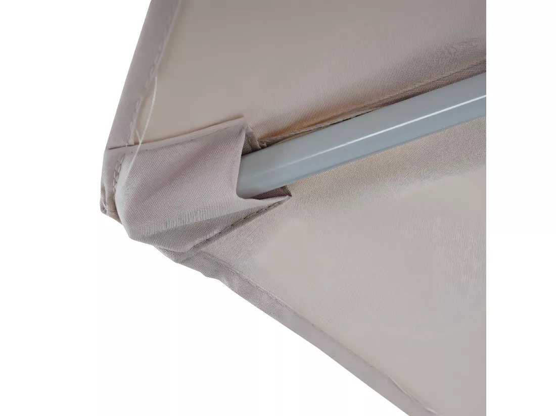 Demi parasol semi-circulaire balcon aluminium crème 285 x 145 x 208 cm 04_0003838