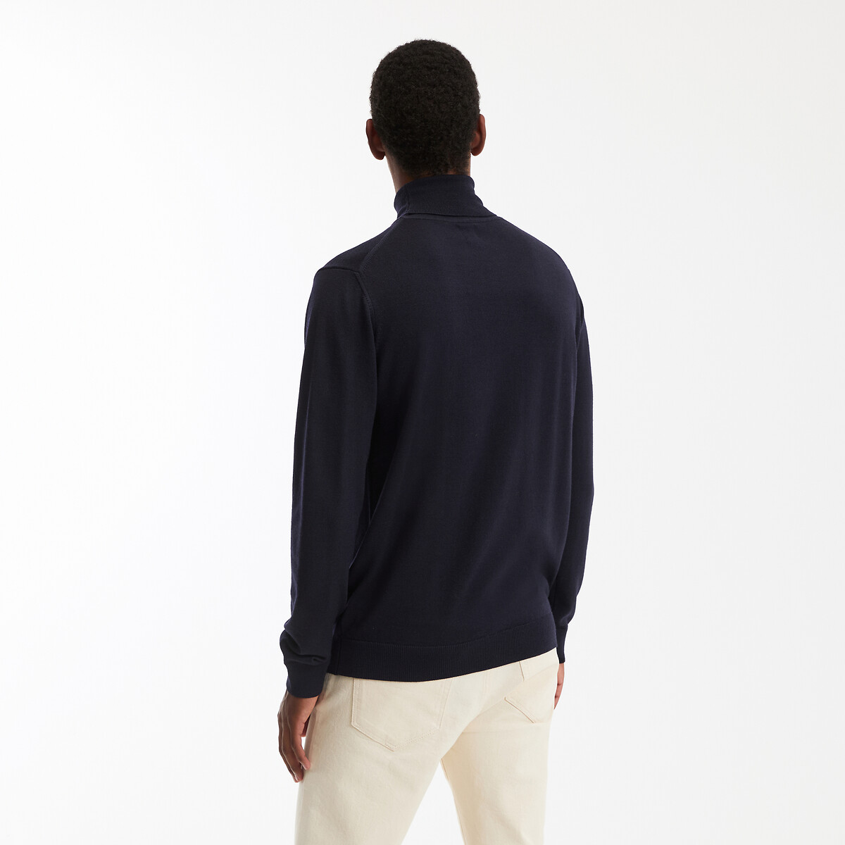 COLEÇÕES LA REDOUTE<br>Suéter de gola alta em lã merino, fabricado na Europa